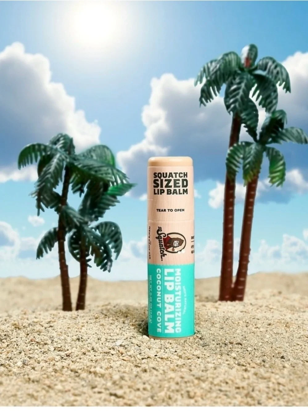 3 Dr. Squatch Coconut Cove Moisturizing Natural Lip Balm for Men, 0.25 oz